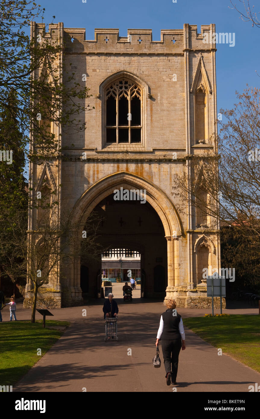 The Great Abbey Gate and The Abbey Gardens in Bury Saint Edmunds , Suffolk , England , Great Britain , UK Stock Photo