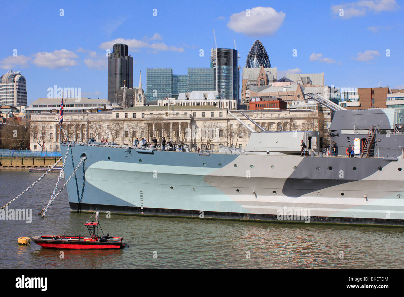 city of london hms belfast deck england uk gb Stock Photo - Alamy