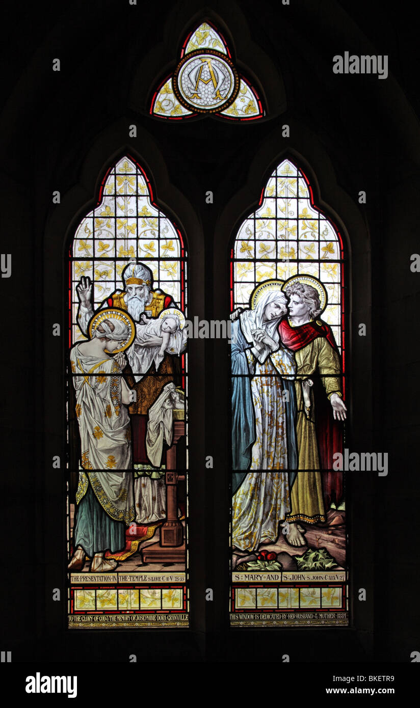 Stained glass window depicting the Presentation of Jesus at the Temple ...
