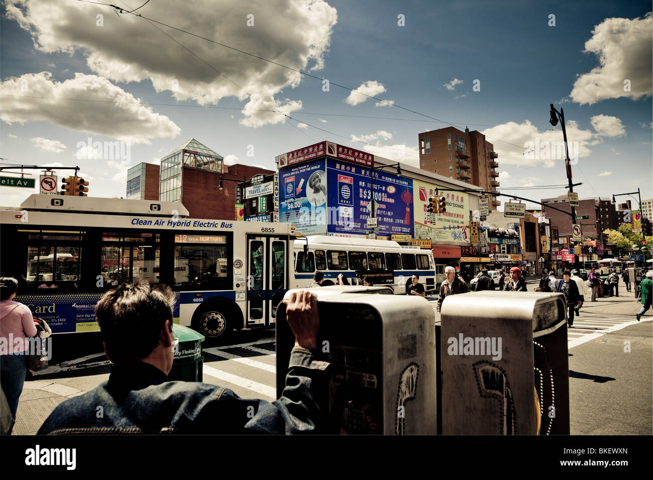 Junction of Roosevelt Avenue and Main Street, Chinatown, Flushing, New