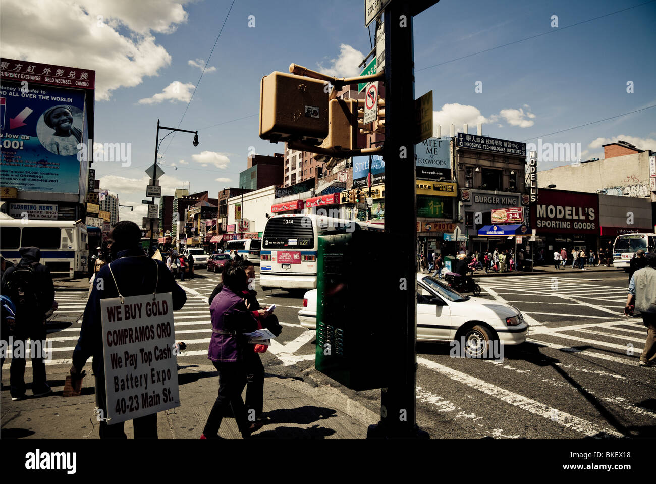 Junction of Roosevelt Avenue and Main Street, Chinatown, Flushing, New