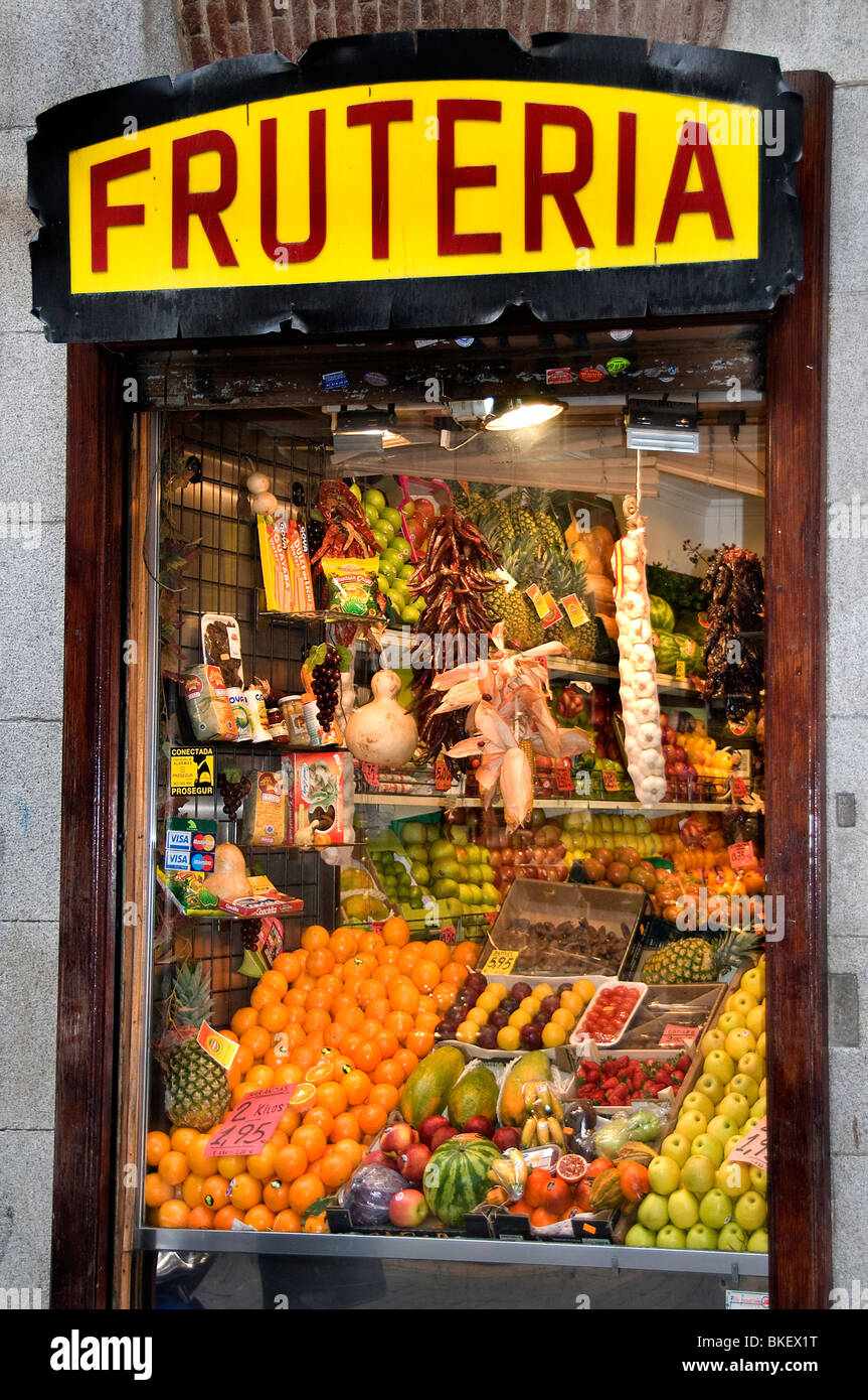Fruteria Greengrocer Old Madrid Spain Market Fruit Stock Photo
