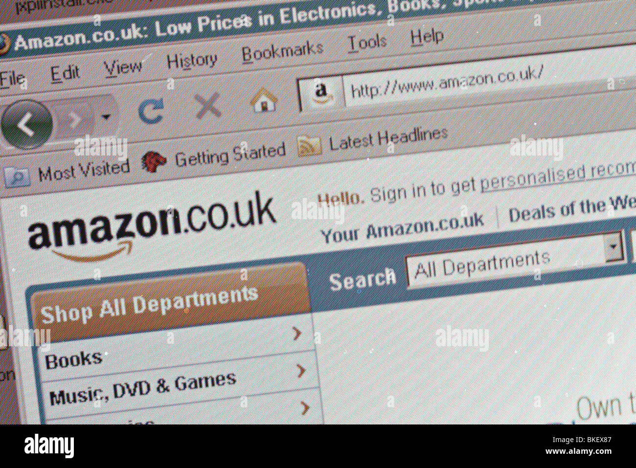 Amazon website screenshot hires stock photography and images Alamy