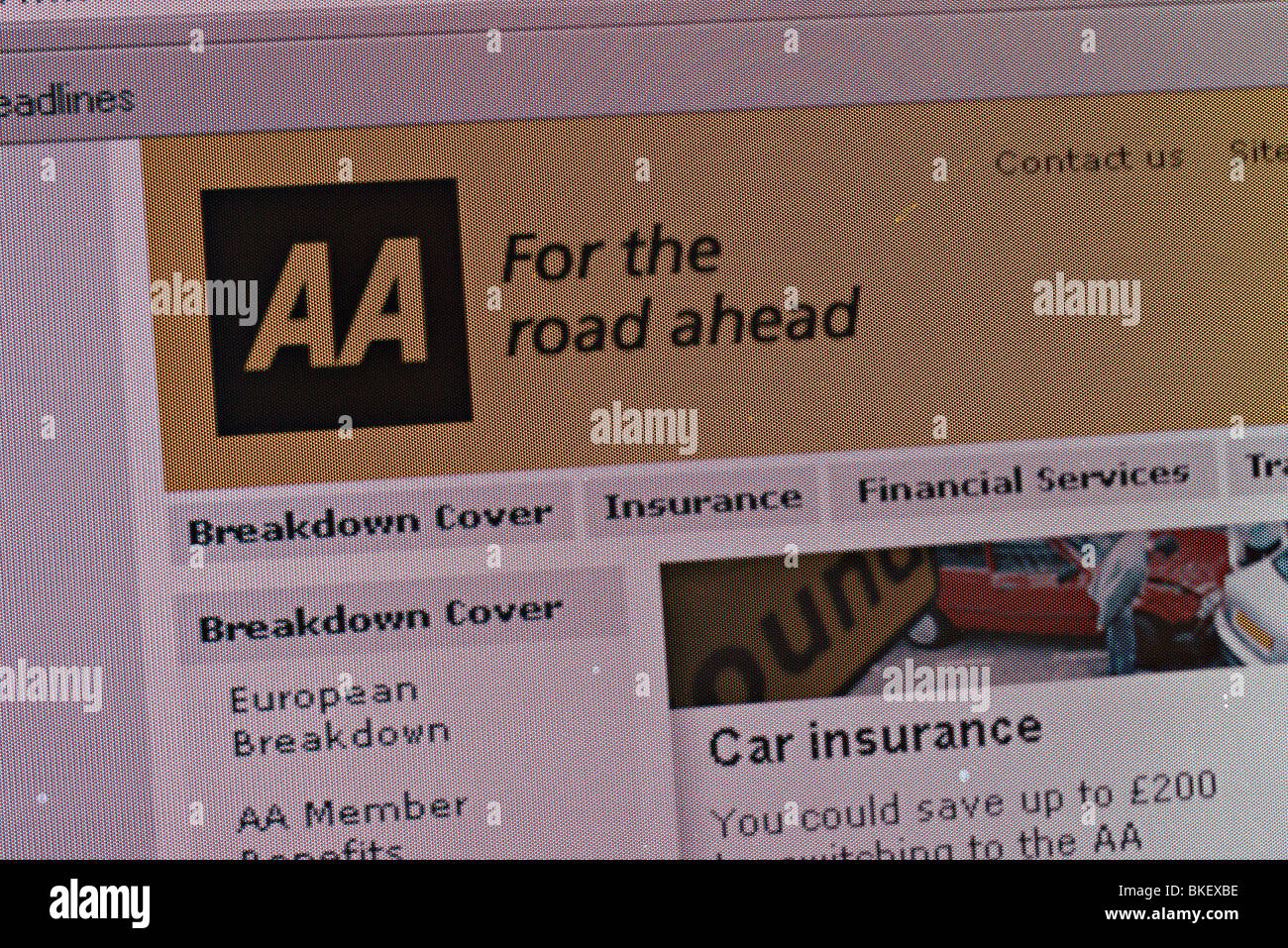 Automobile Association website editorial use only Stock Photo Alamy
