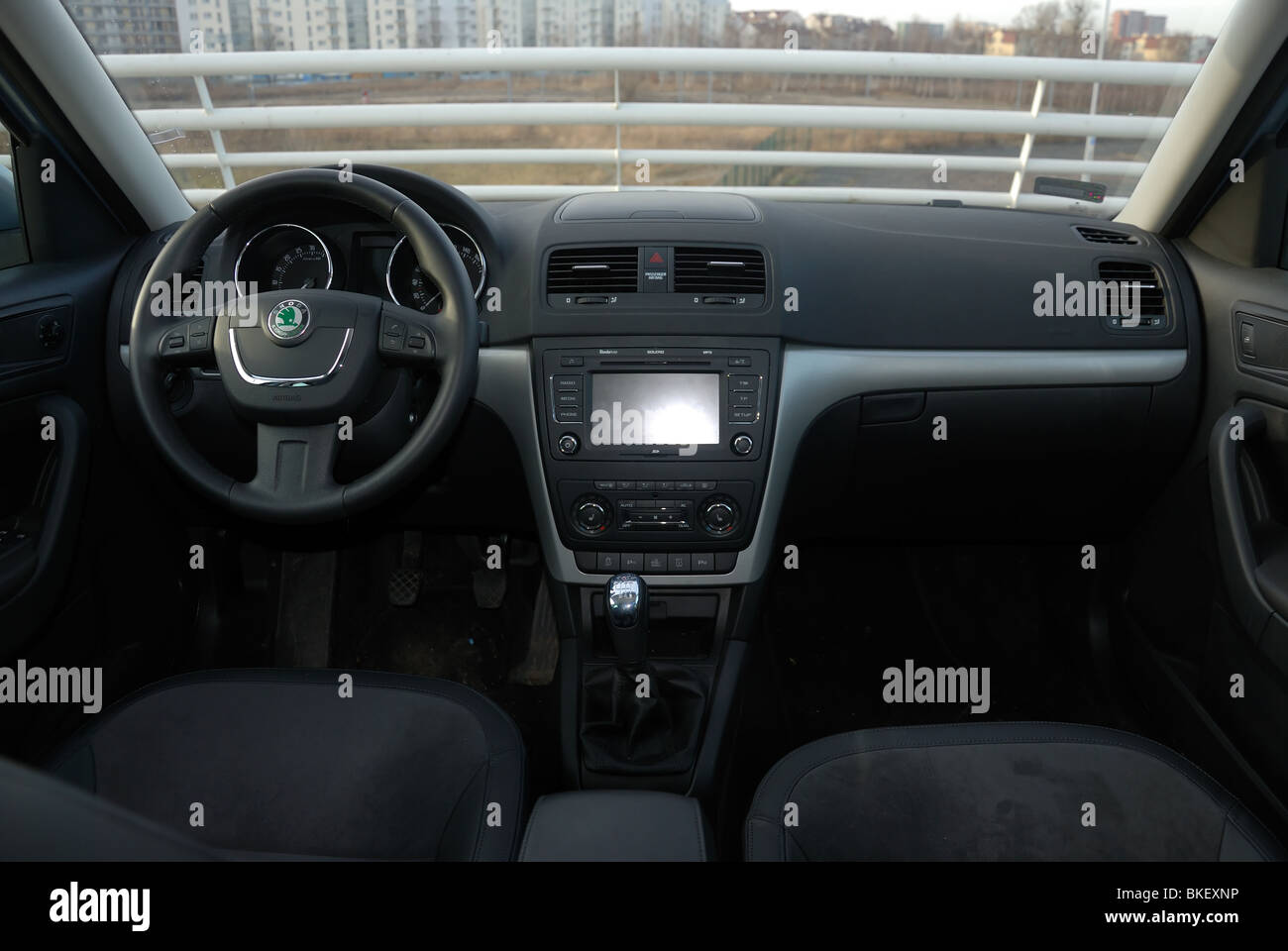 Skoda Yeti 2.0 TDI 4x4 - 2009 - Czech popular compact SUV - interior,  dashboard, cockpit, console, steering wheel Stock Photo - Alamy