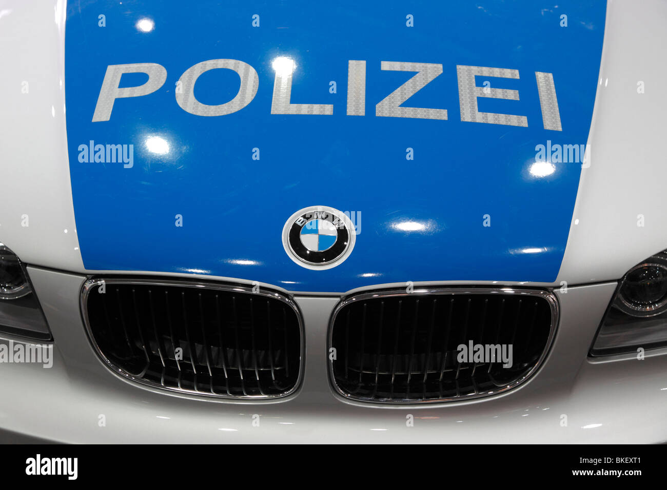 German police car from BMW at the Auto Mobil International Leipzig (AMI) Stock Photo
