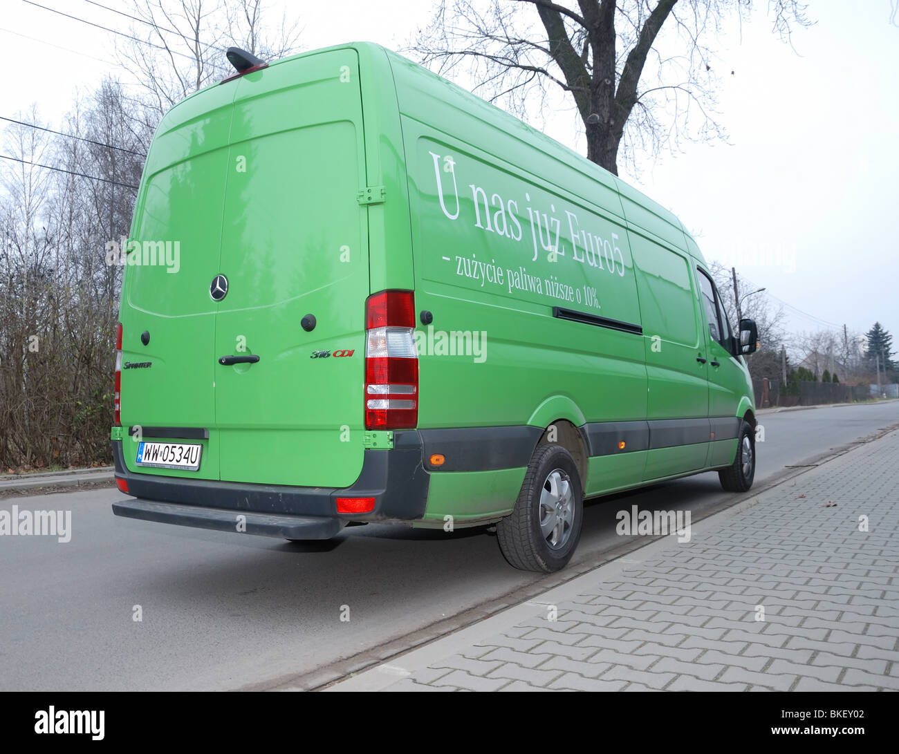 Mercedes-Benz Sprinter 260 CDI Van - green - L3H2 - German MCV Van - on street Stock Photo