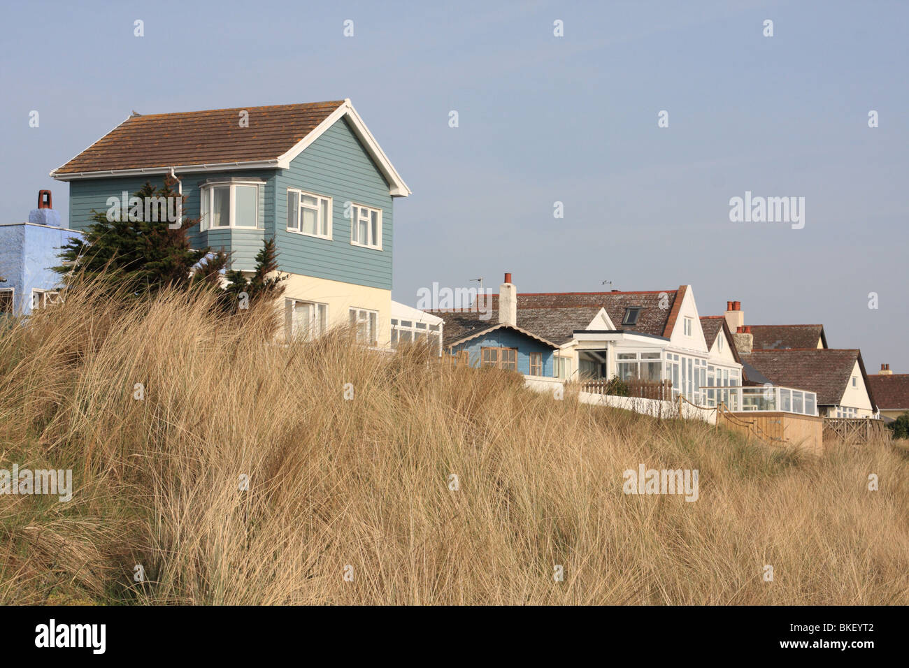 Holiday homes overlooking the beach at Anderby Creek, Lincolnshire
