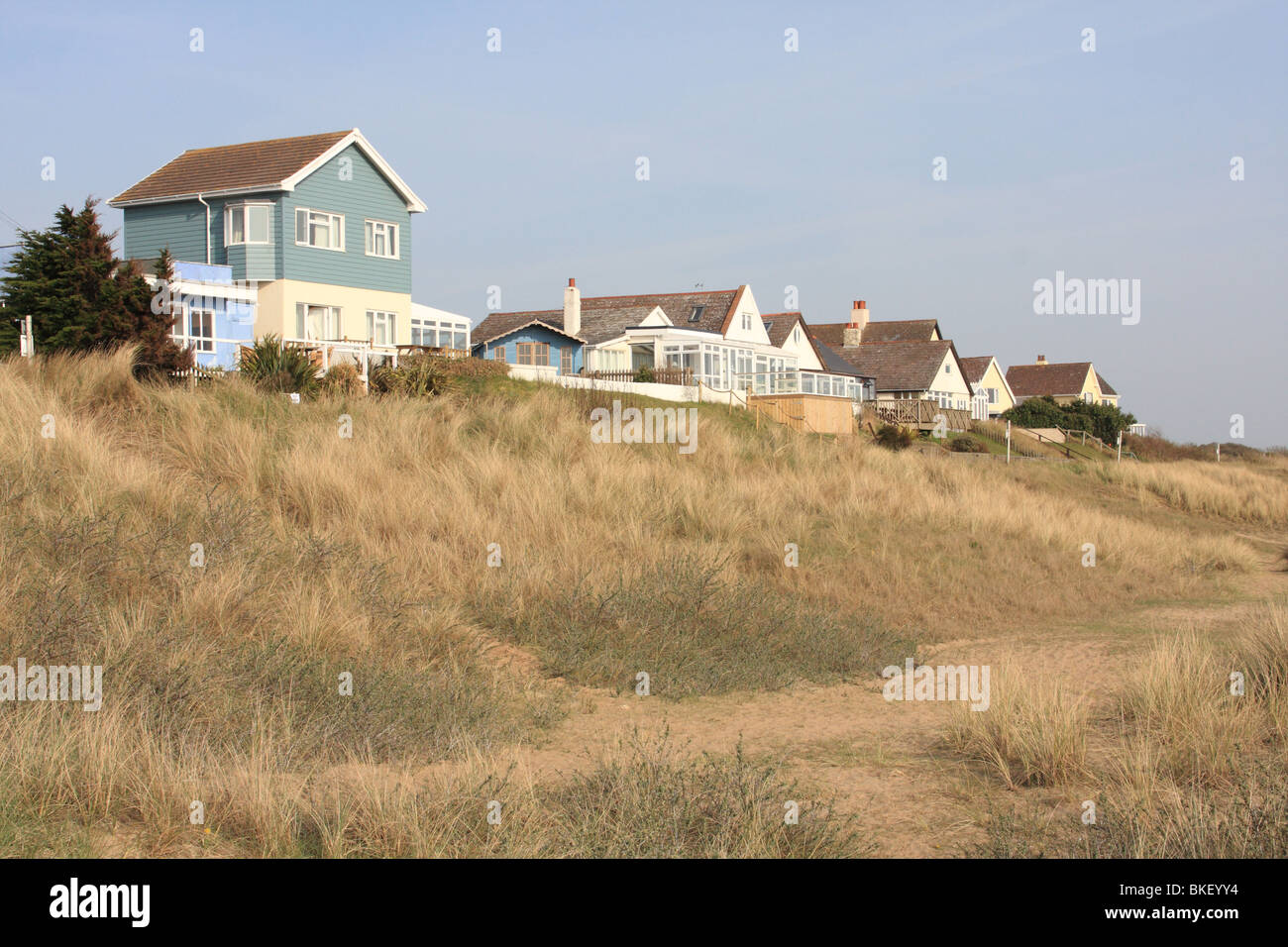 Holiday homes overlooking the beach at Anderby Creek, Lincolnshire