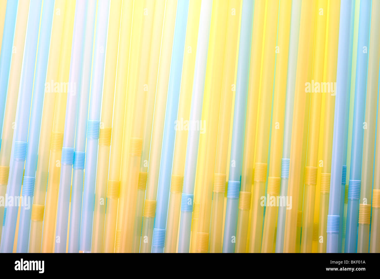 Drinking straws, plastic, flexible, different colors. Stock Photo