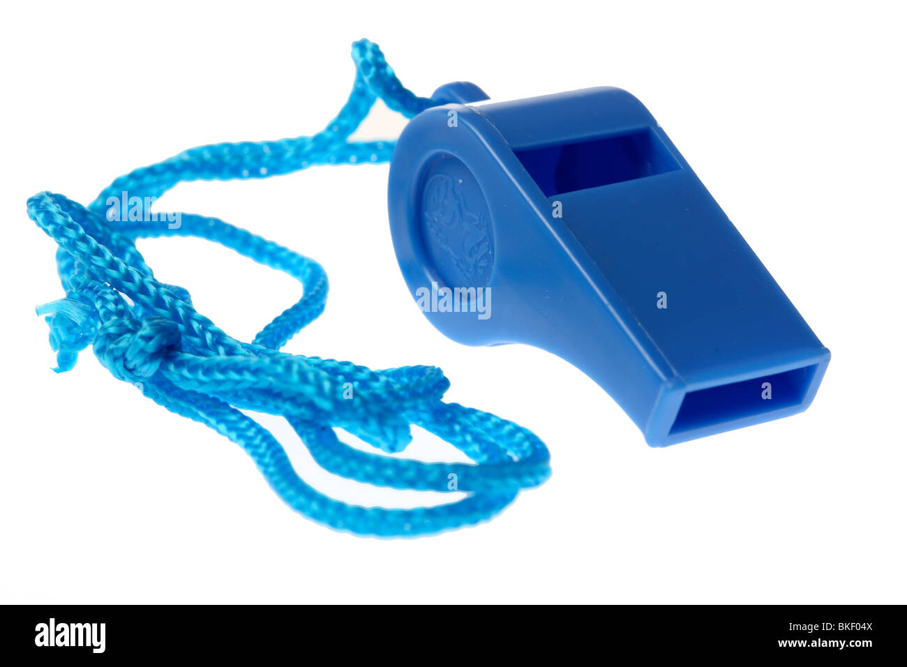 blue whistle in plastic Stock Photo