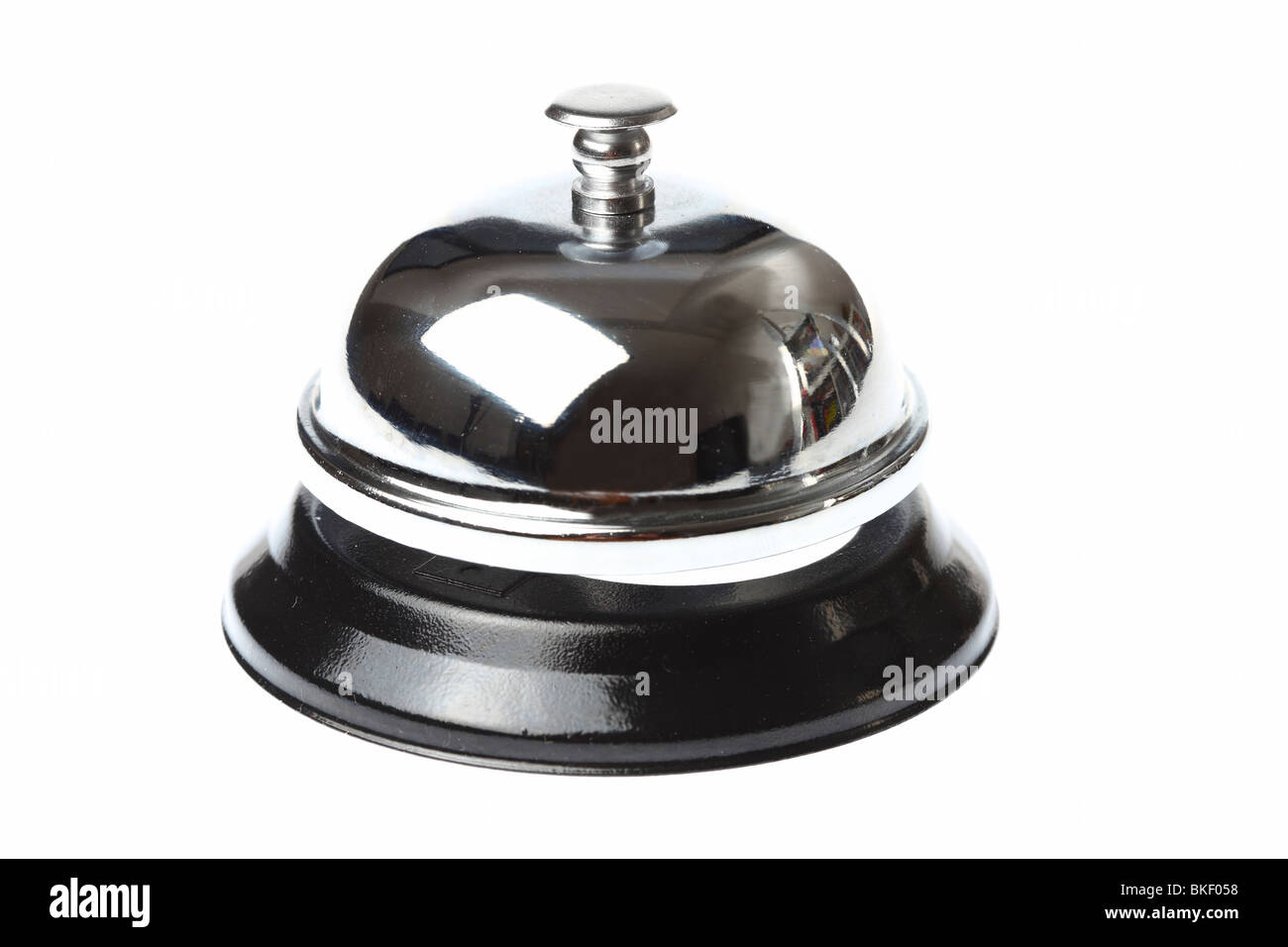 table bell to summon the service staff at the hotel. Restaurant, bar or shop. Stock Photo
