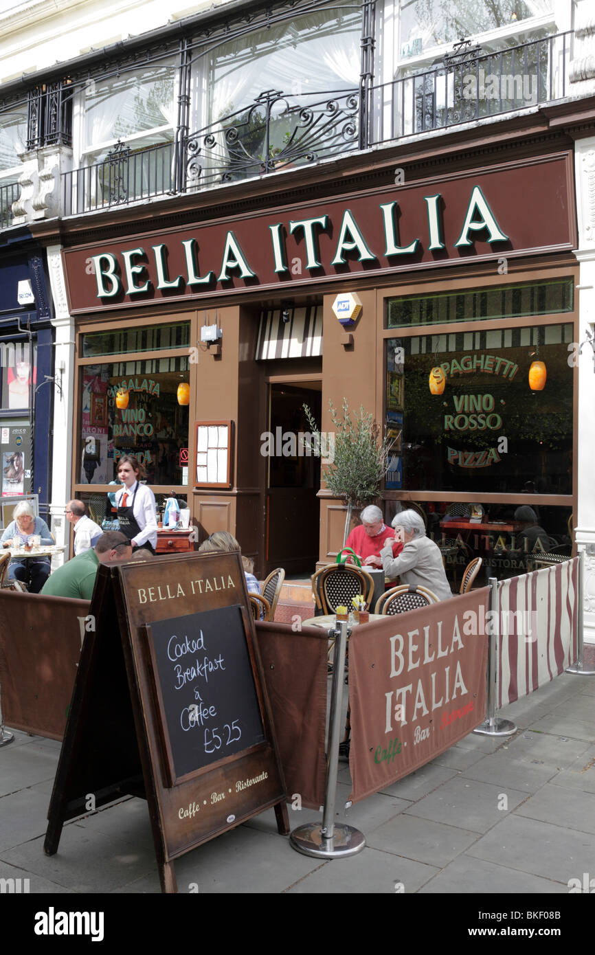 facade of bella italia on the promenade cheltenham uk Stock Photo