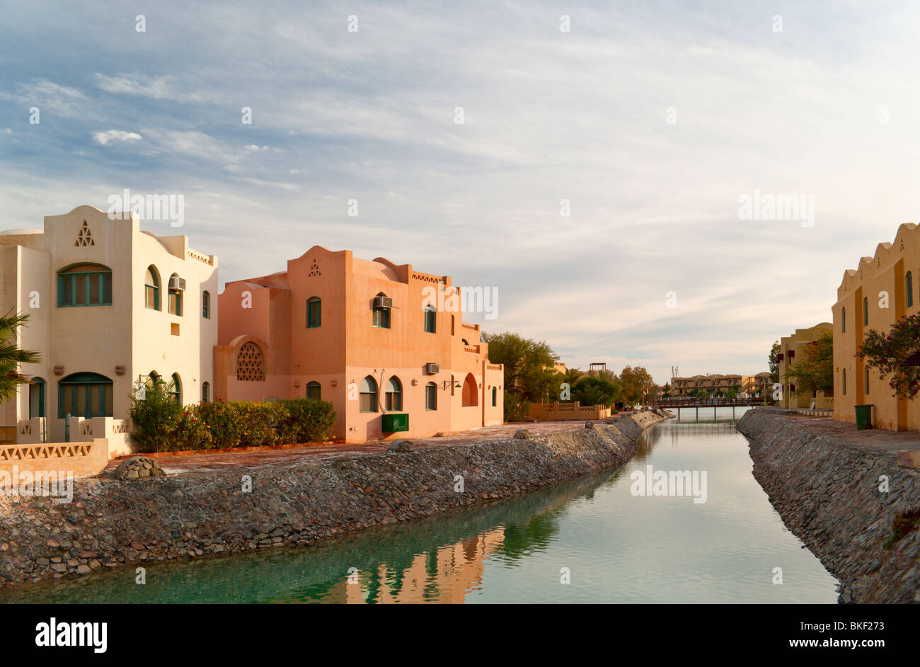 Canal in el-Gouna, Egypt Stock Photo