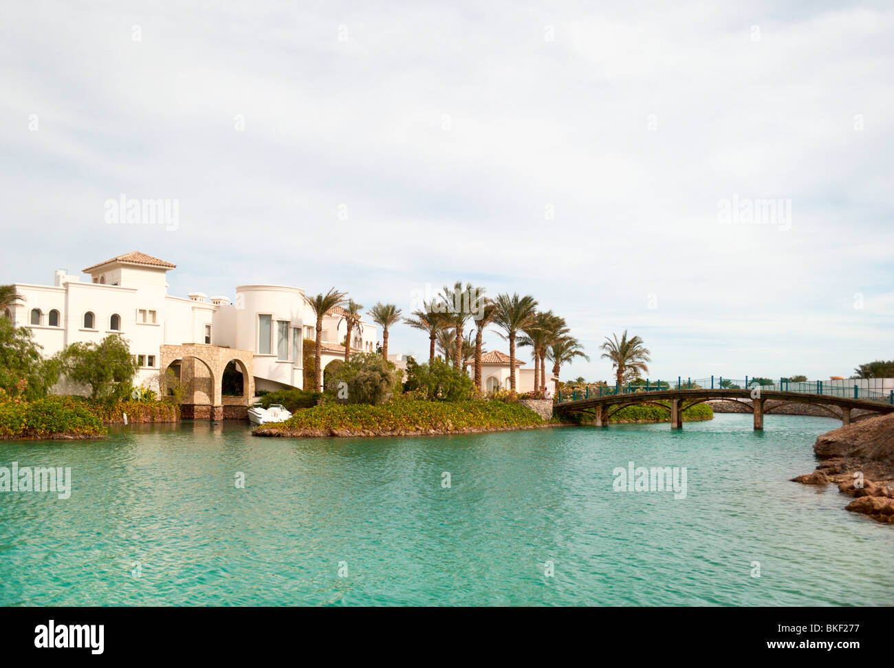 Canal in el-Gouna, Egypt Stock Photo