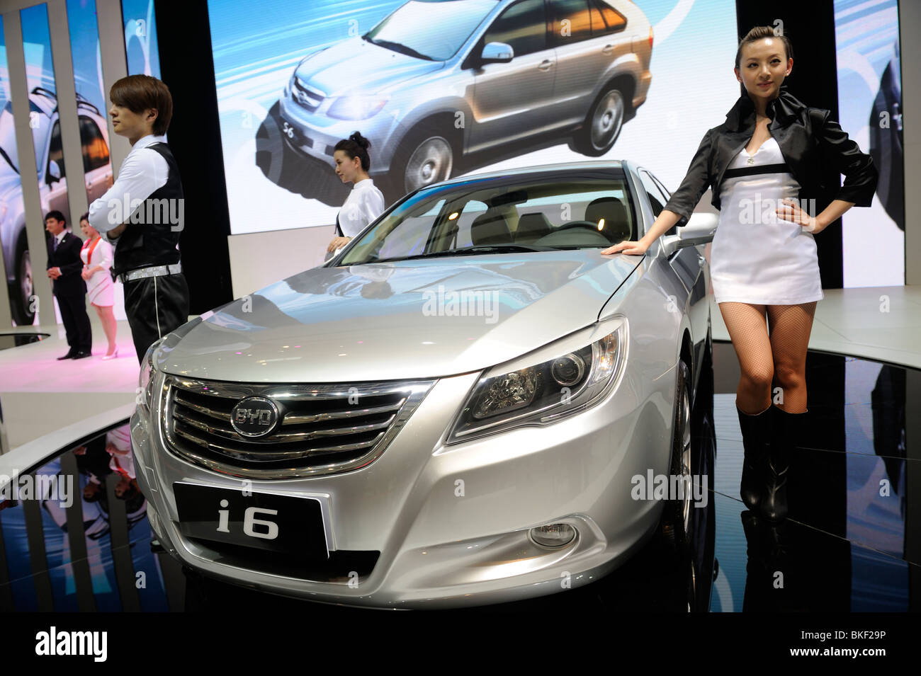 BYD i6 sedan at the Beijing Auto Show in Beijing; China. 24-Apr-2010 Stock Photo