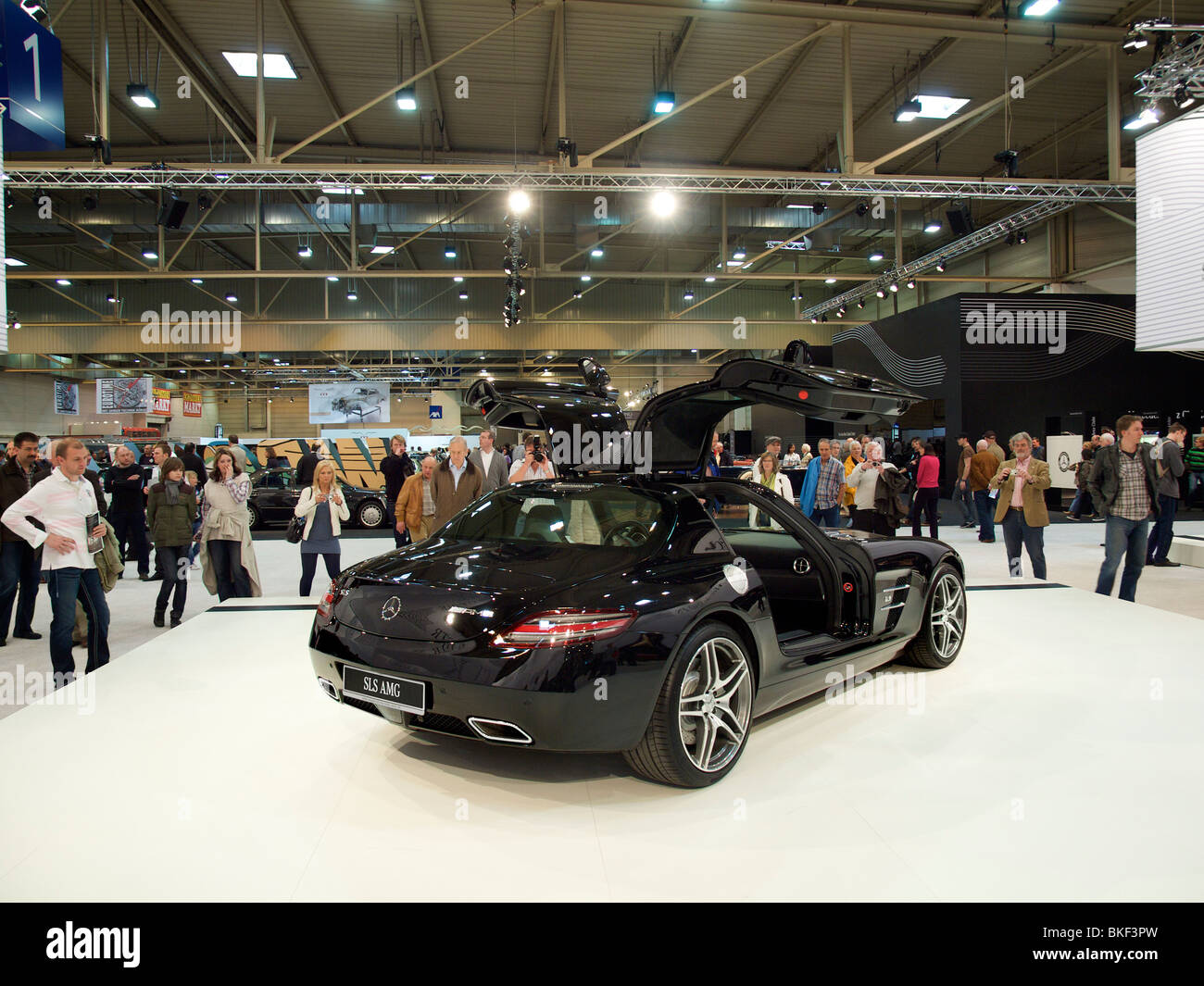 The new SLS AMG gullwing Mercedes on display at Techno Classica in Essen, Germany Stock Photo
