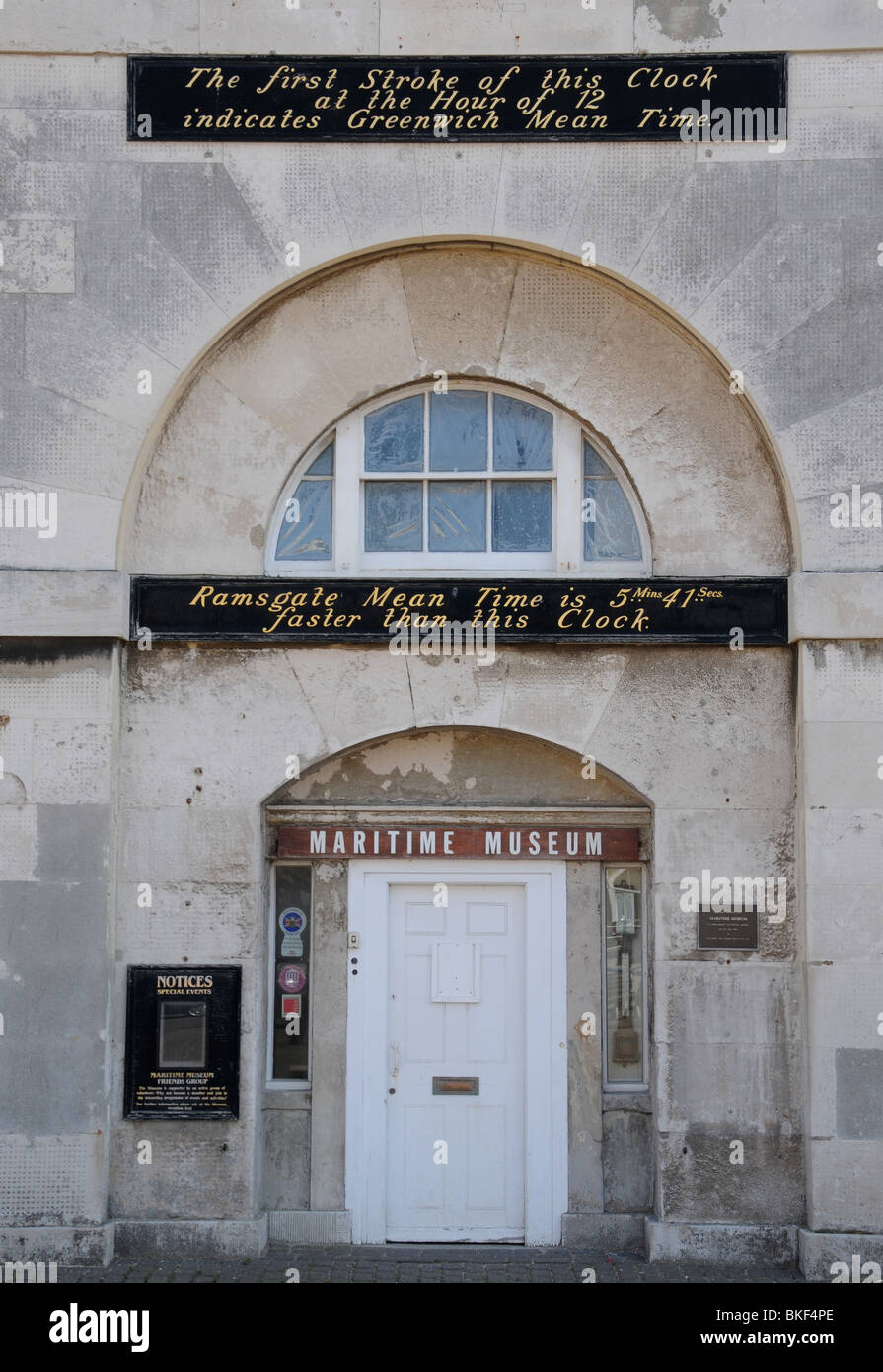 The Grade II listed façade of the Clock House in Ramsgate Kent, now home to the towns Maritime Museum. Stock Photo