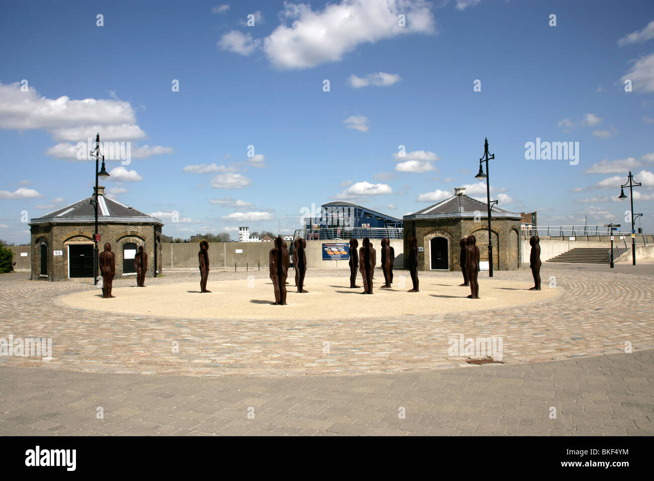 Peter Burke's cast iron statues on the waterfront at Royal Woolwich