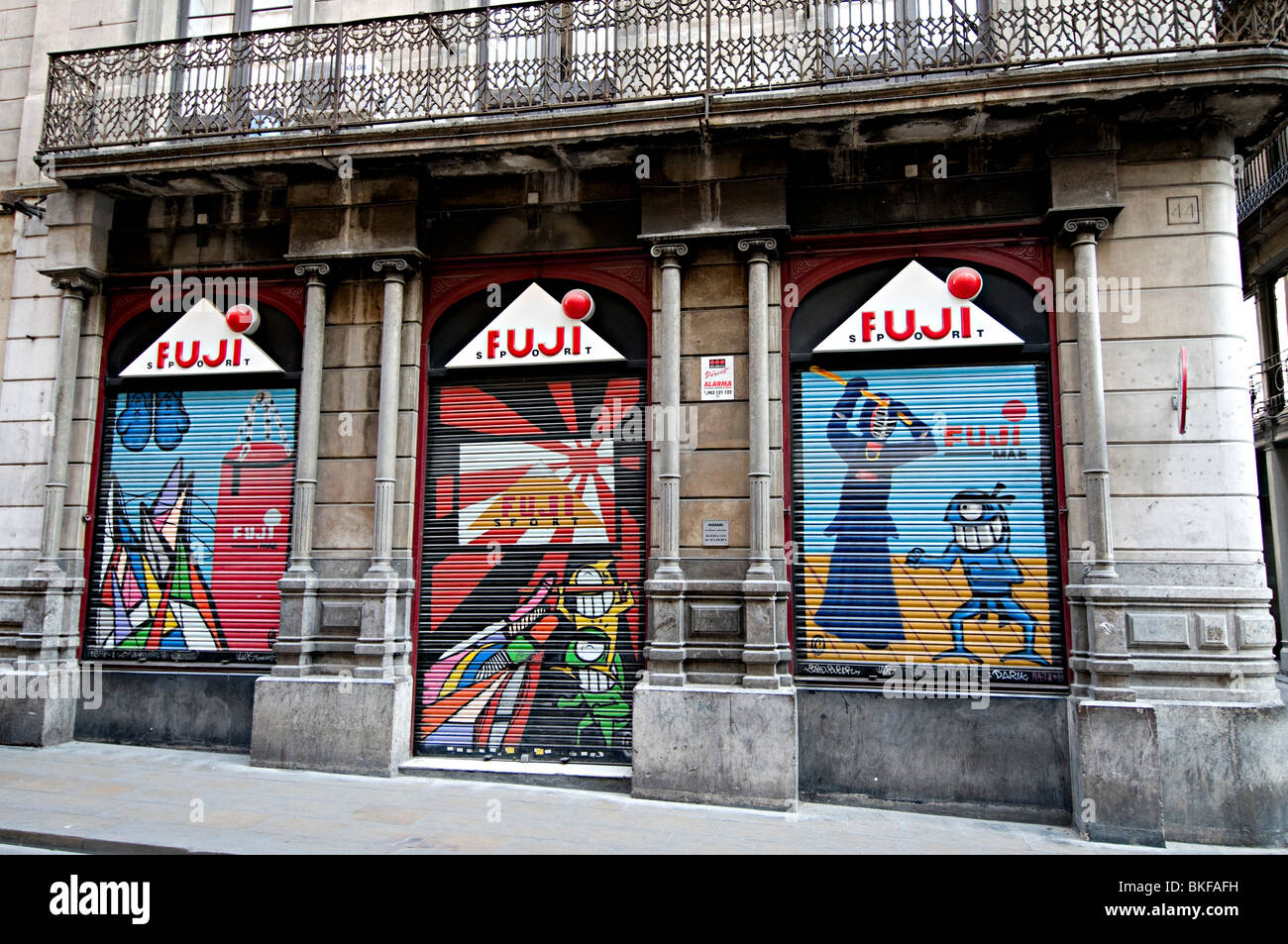 Fuji martial arts sports shop Barcelona Stock Photo - Alamy