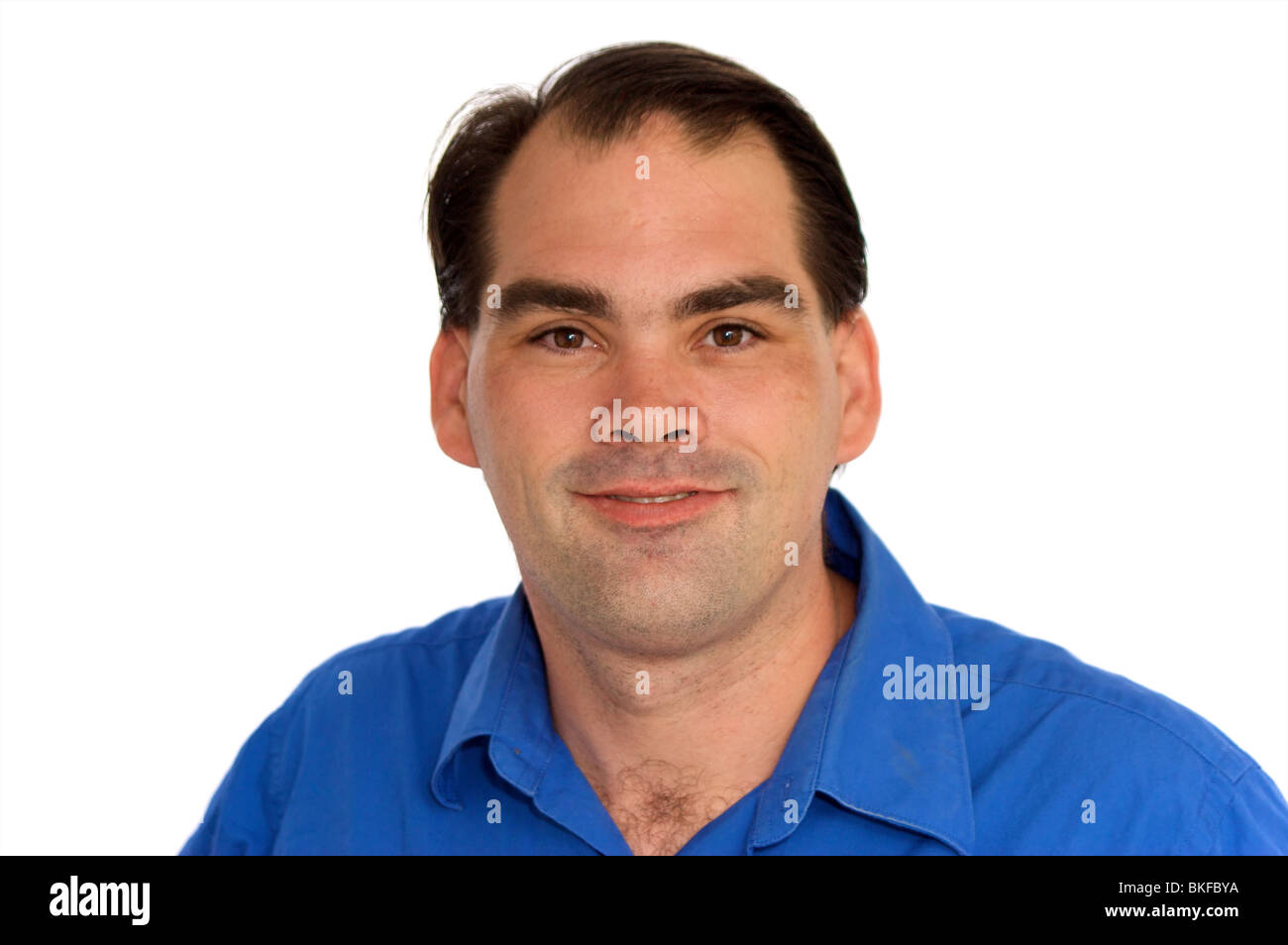 Adult Man Against A White Background With Brown Hair And Eyes