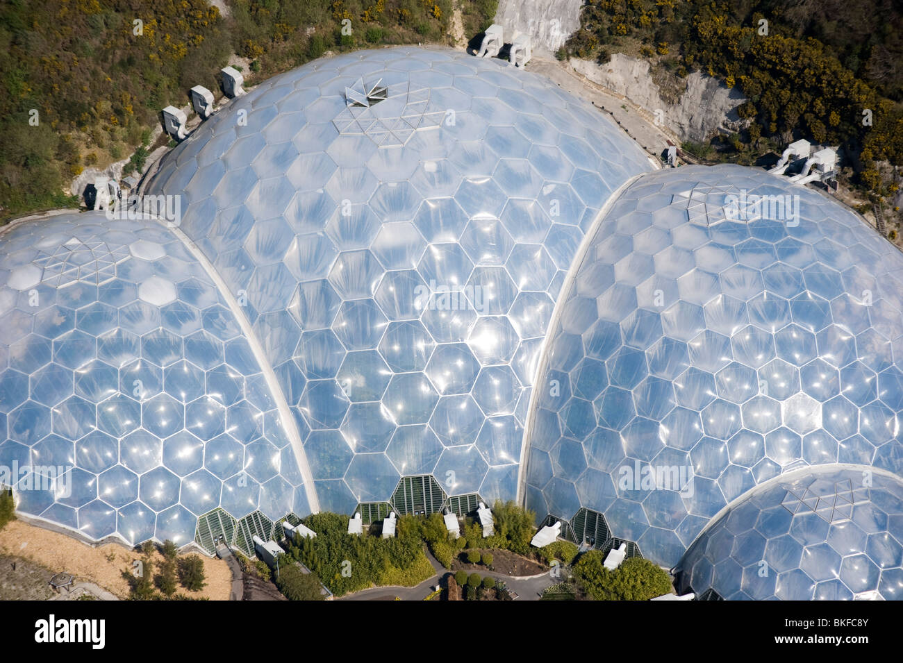 Aerial view of the Eden Project. St Austell, Cornwall. England. UK Stock Photo