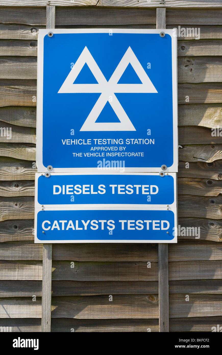 Vehicle Testing Station Sign Stock Photo