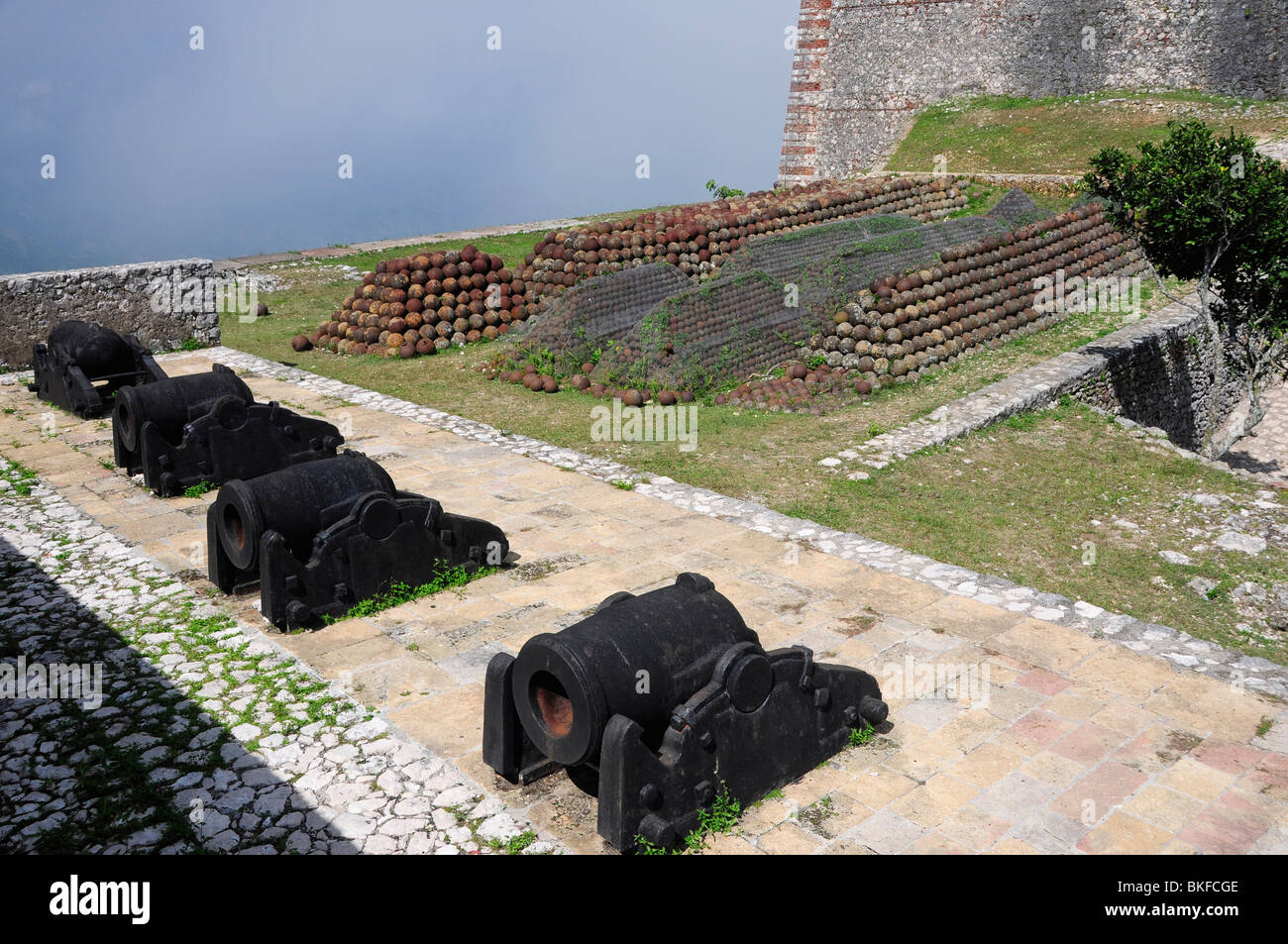 Cannons outside the Citadel in Northern Haiti, Milot Stock Photo