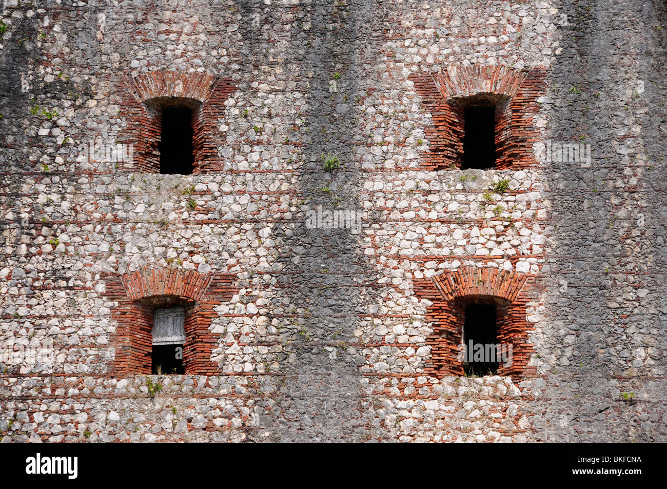 Windows of the Citadel, Milot, Cap Haitien, Haiti, Hispaniola, Greater Antilles, Caribbean, Americas Stock Photo