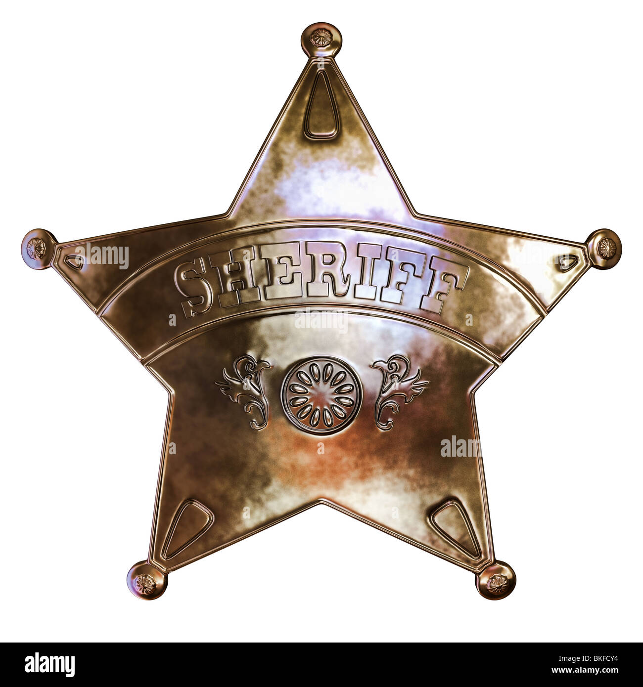 Sheriff badge - Front view Stock Photo