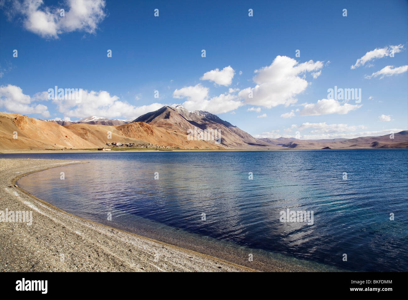 Tso Moriri, high altitude brackish lake in the Changthang plateau of the Ladakh. Jammu & Kashmir, India. Stock Photo