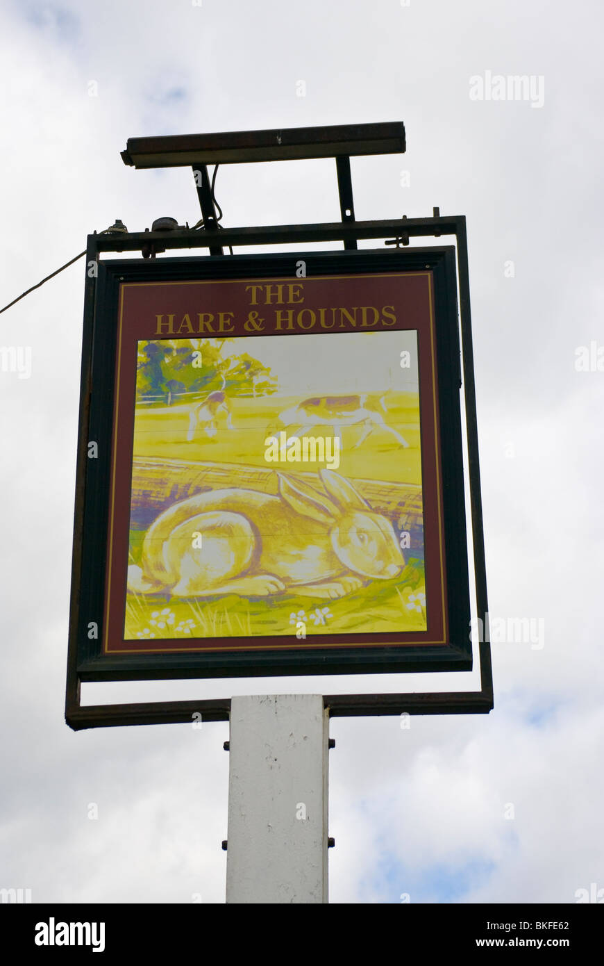 The Hare And Hounds Public House Sign Godstone Surrey England Stock Photo