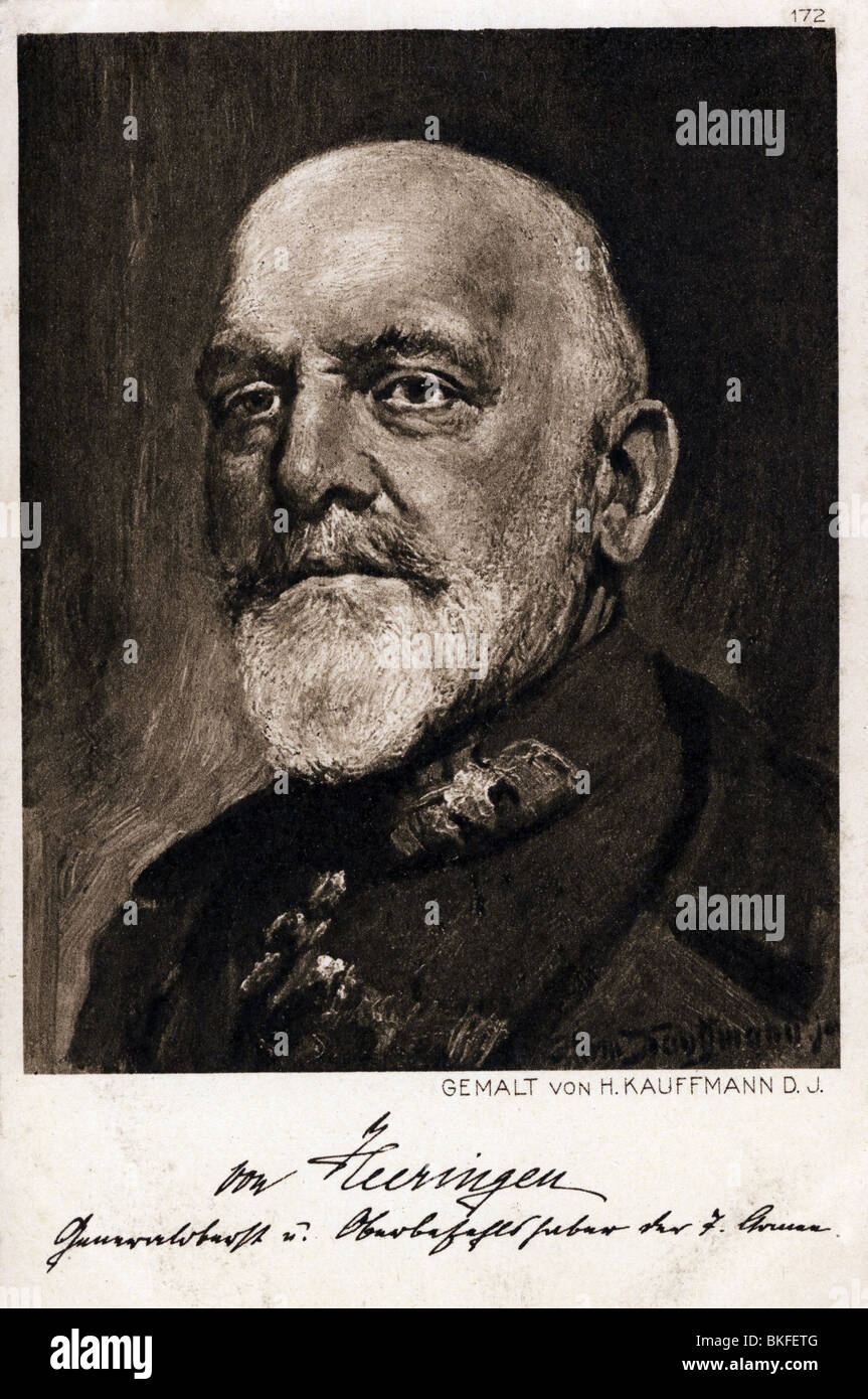 Heeringen, Josias von, 9.3.1850 - 9.10.1926, German general, portrait, painting by Hermann Kauffmann, art postcard, 1916, , Stock Photo