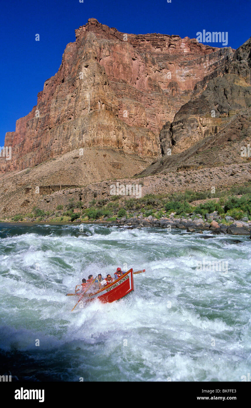 Dory running Lava Falls rapid on the Colorado River in Grand Canyon