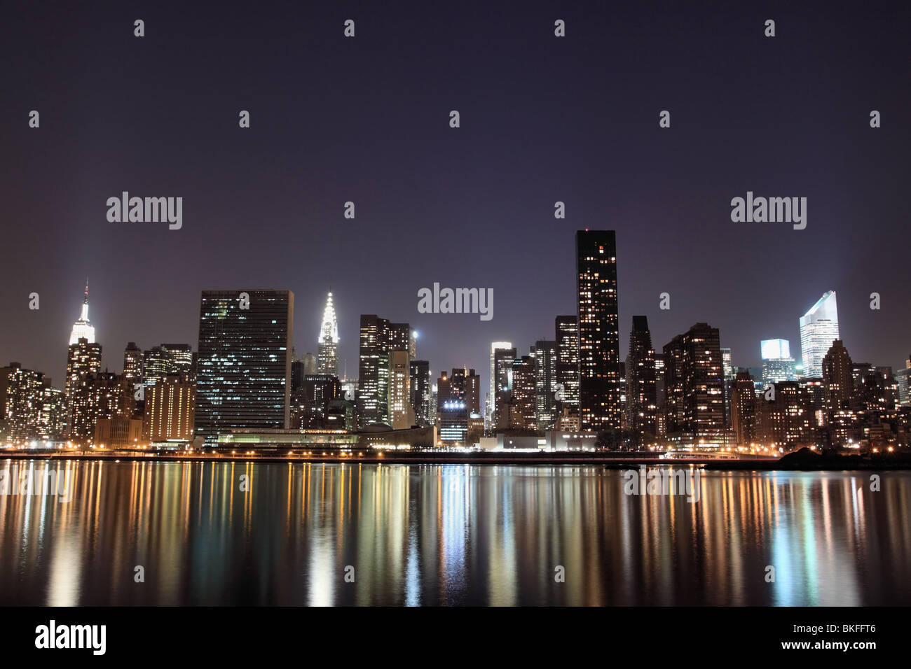 The Empire State Building and New York City skyline at Night Stock ...