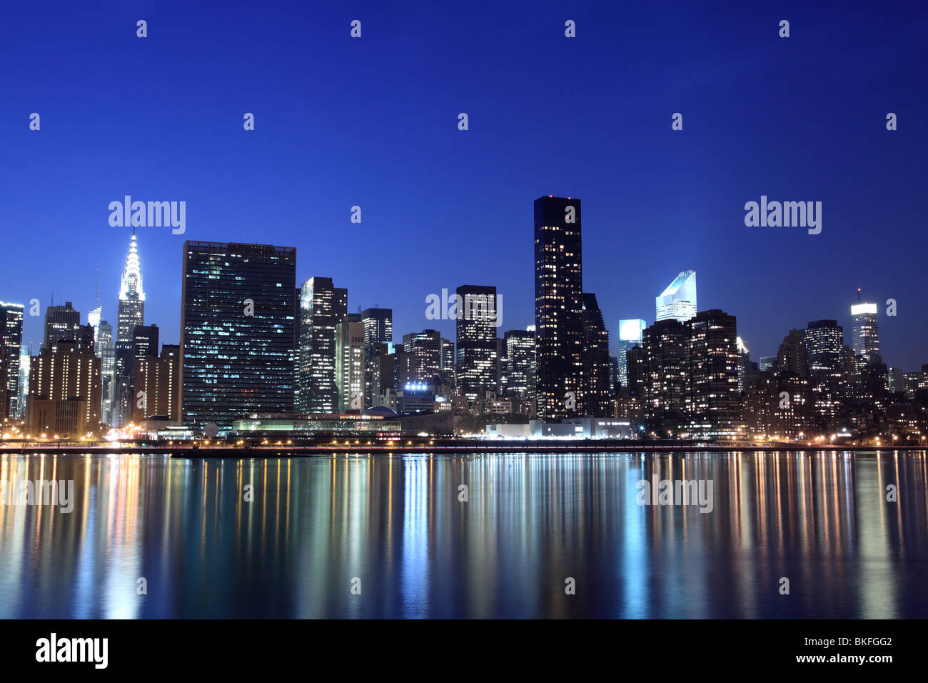 The Empire State Building and New York City skyline at Night Stock ...