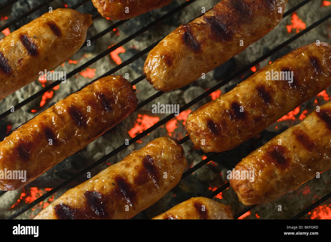 Sausages on grill Stock Photo Alamy
