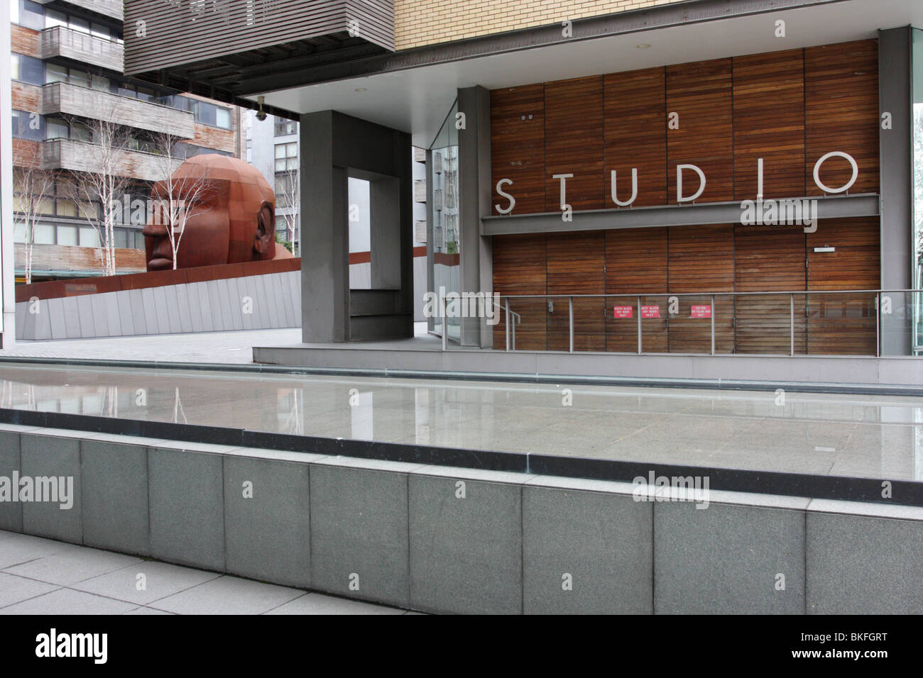 Gainsborough Studios in Islington, highlighted by sculpture of Alfred