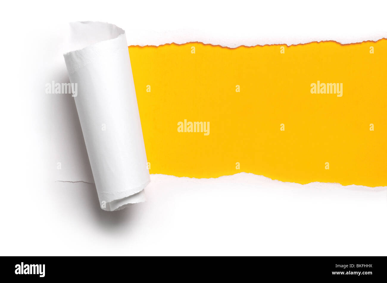 Ripped paper yellow hires stock photography and images Alamy