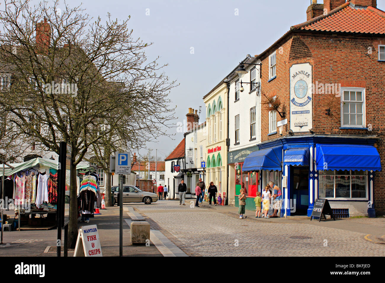 horncastle town centre high street lincolnshire england uk gb Stock