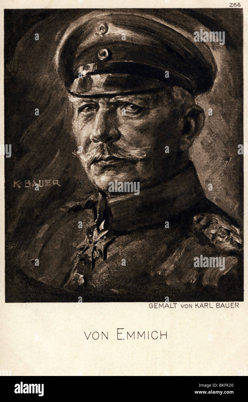 Emmich, Otto von, 4.8.1848 - 22.12.1915, German general, portrait, painting by Karl Bauer, art postcard, 1916, , Stock Photo