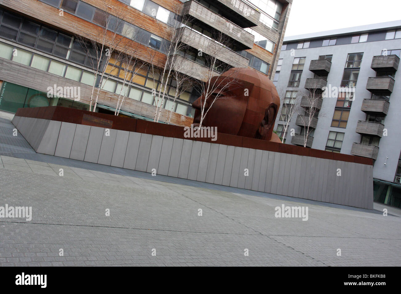 Gainsborough Studios in Islington, highlighted by sculpture of Alfred
