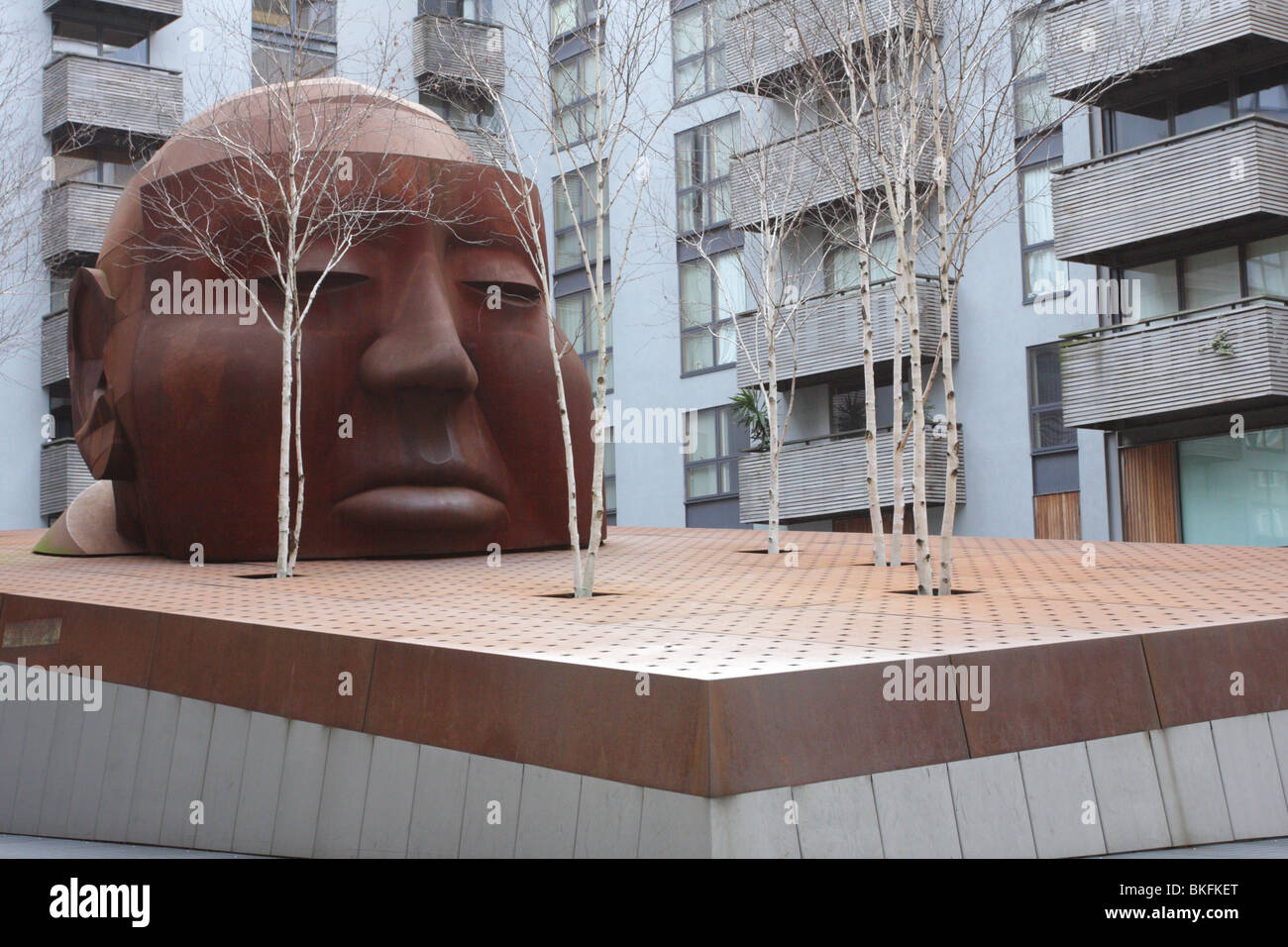 Gainsborough Studios in Islington, highlighted by sculpture of Alfred