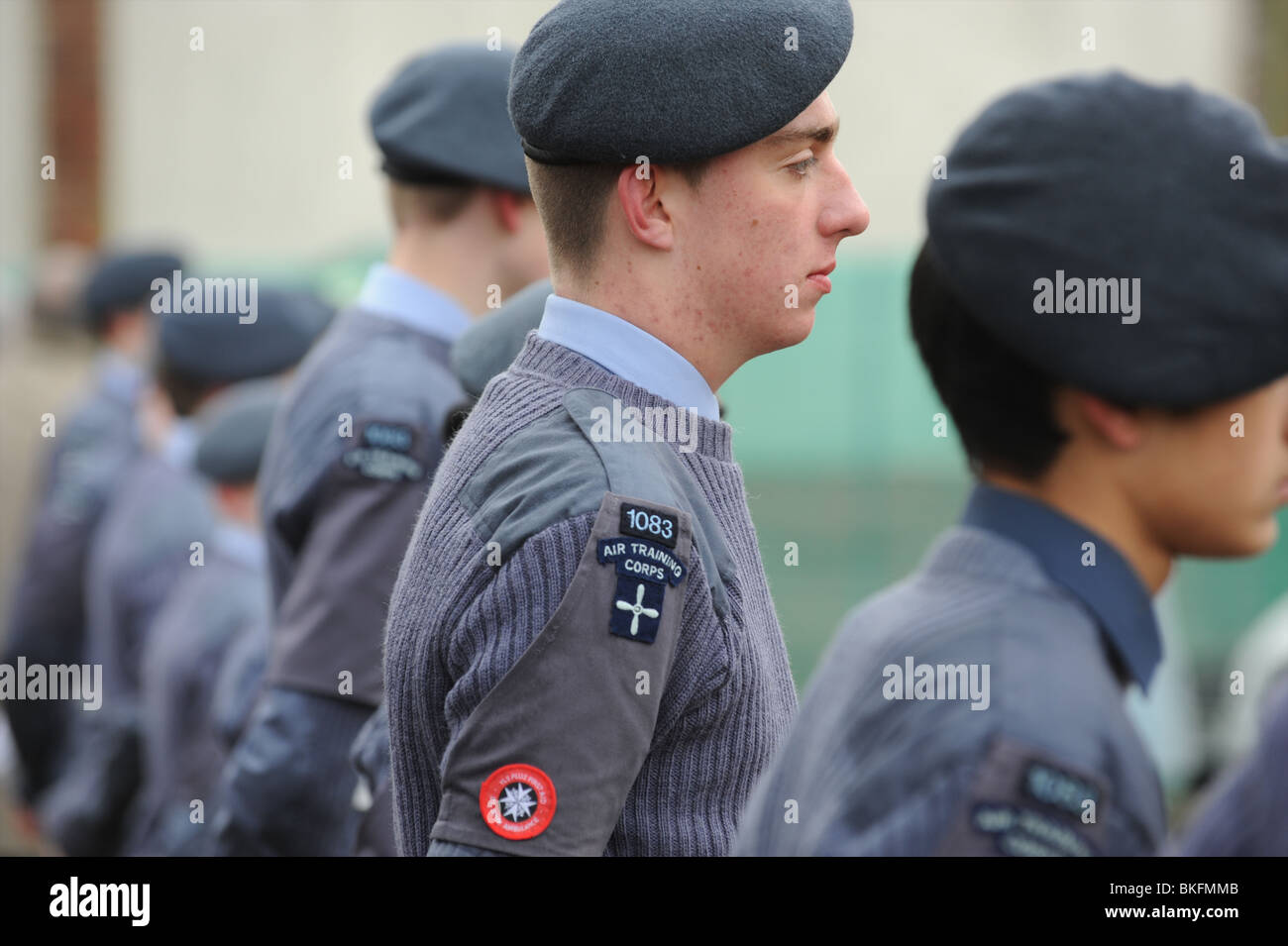 RAF Cadets standing at ease Stock Photo
