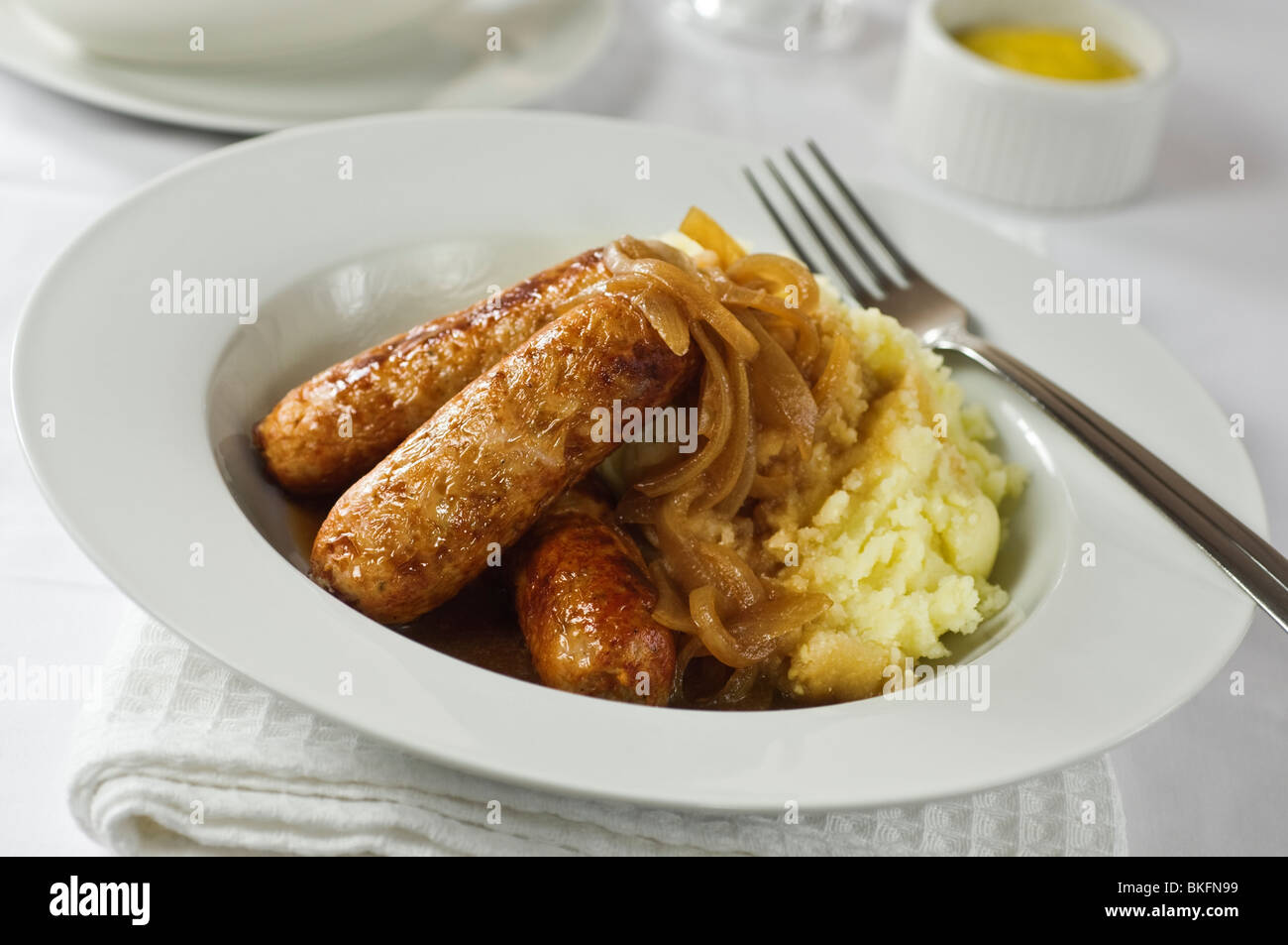 Sausages and mash Stock Photo Alamy