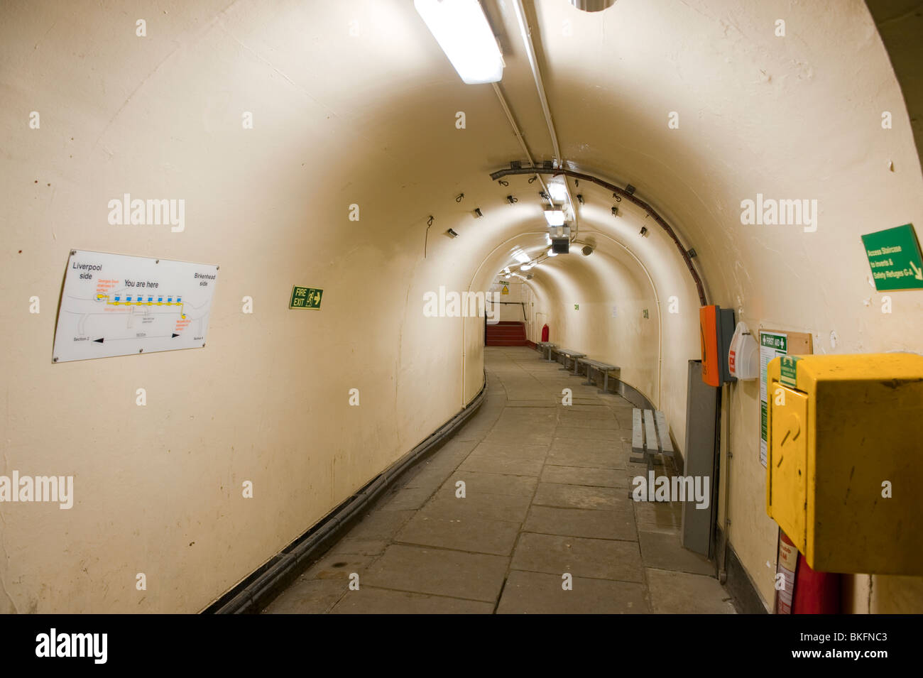Underneath Birkenhead Mersey Queensway Tunnel Liverpool UK Stock Photo