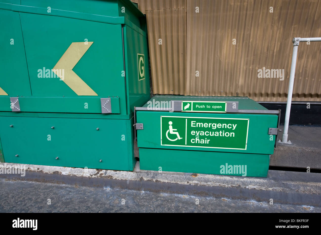 Liverpool Tunnel Emergency Evacuation Chair UK Stock Photo