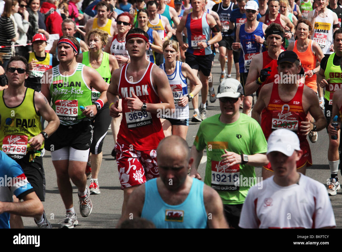 Runners compete in the London Marathon 2010. Photos taken on the north
