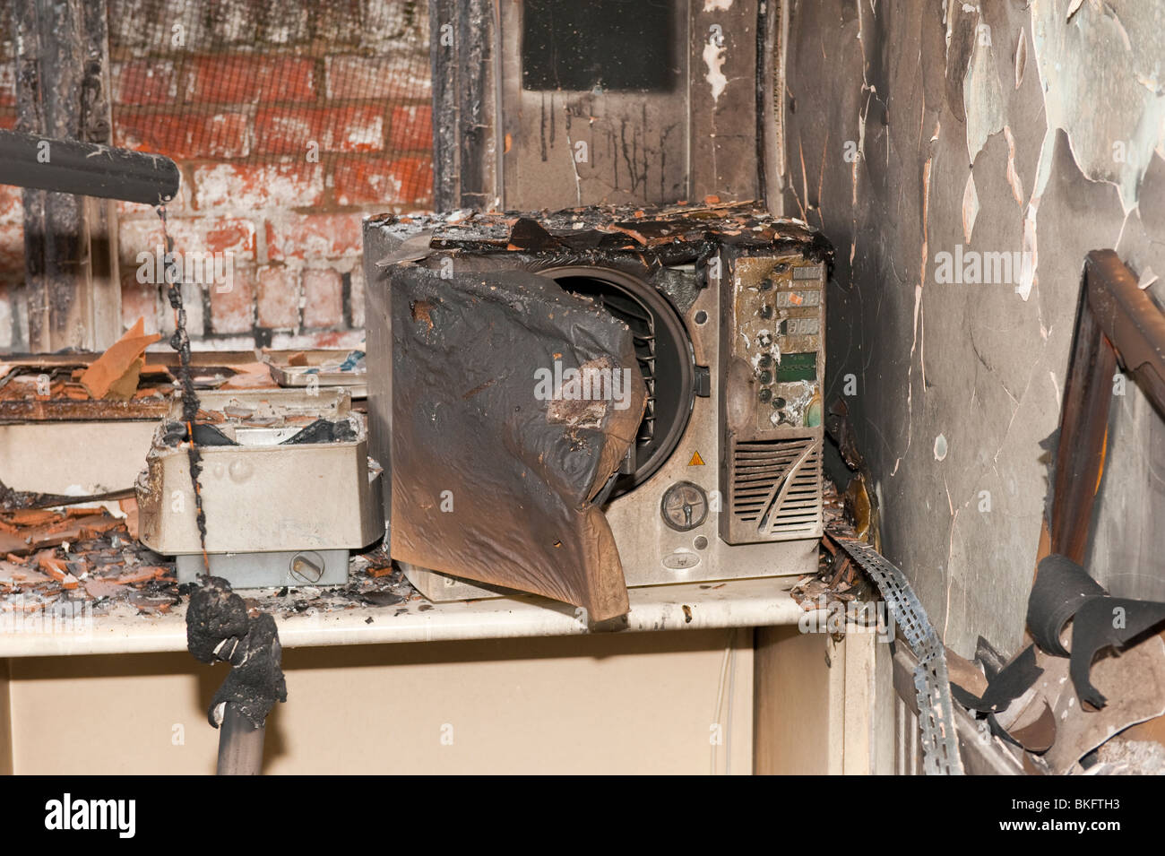Autoclave sterilizer destroyed by fire Stock Photo Alamy