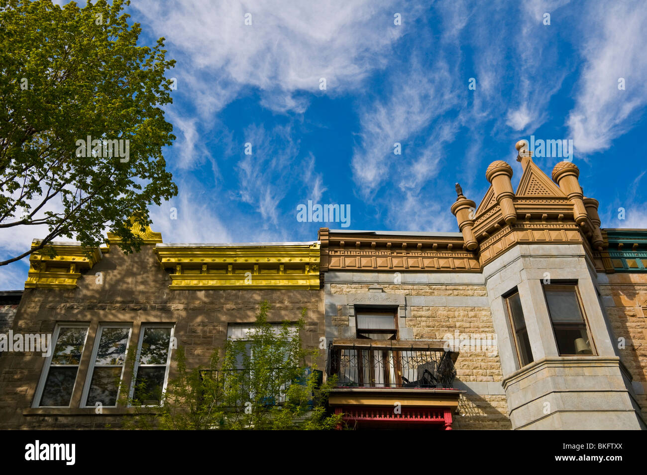 Houses Montreal Plateau Mont Royal Stock Photo Alamy